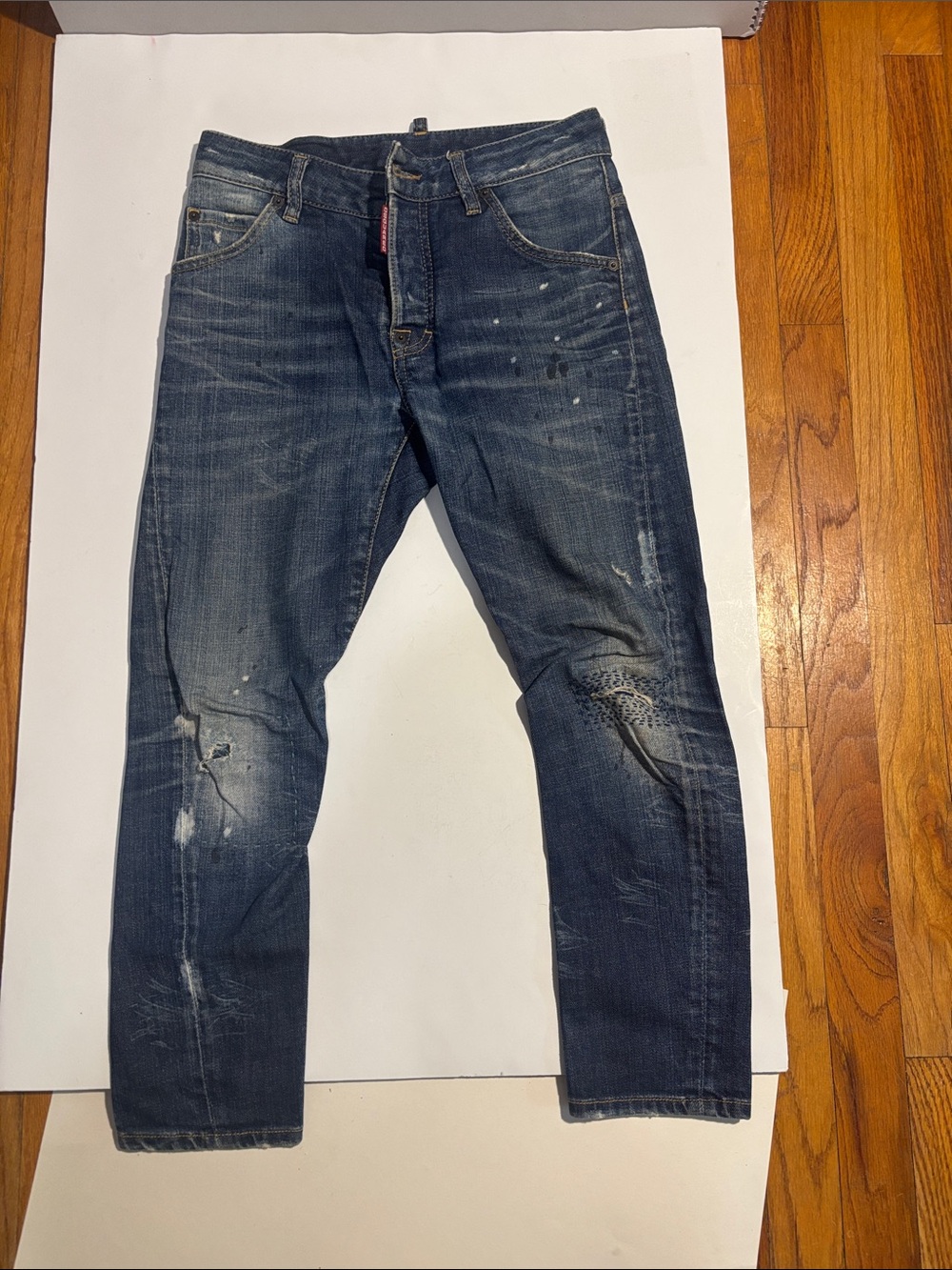 DSQUARED2 Men's Dark Blue Slim Straight Jeans